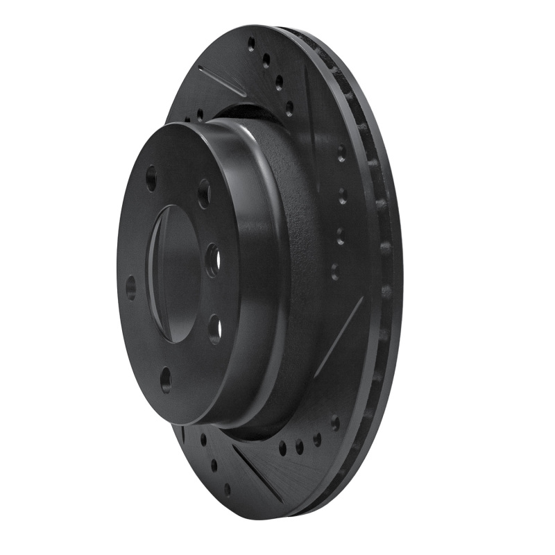 BMW 320I Brake Rotor (1) - Rear Right - R1 Concepts - Drilled & Slotted - Black - `96-`05